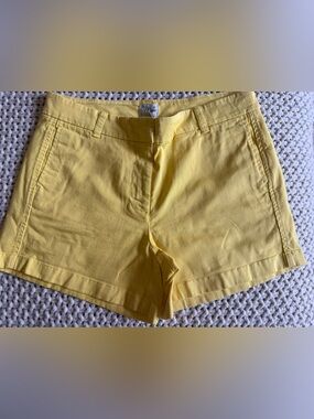 J. Crew Bright Yellow Cotton Chino Shorts Size 8